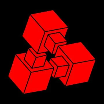 Optical illusion logo. Impossible shape vector. Optical art object. Geometric Stockillustratie