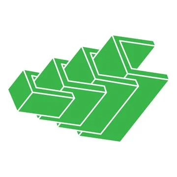 Optical illusion logo. Impossible shape vector. Optical art objects. Geometric Stock Illustration