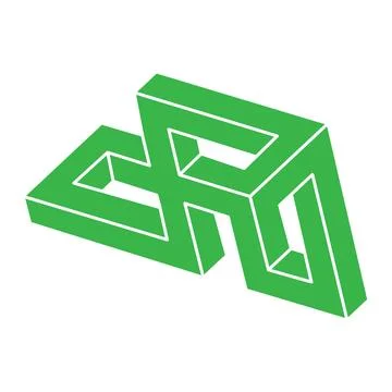 Optical illusion logo. Impossible shape. Sacred geometry figure. Abstract Stock Illustration