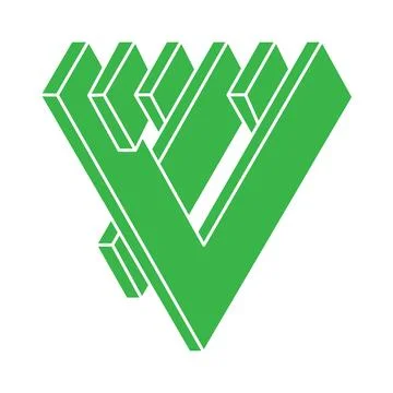 Optical illusion logo. Impossible shape. Sacred geometry figure. Abstract Stock Illustration