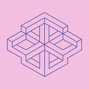 Optical illusion logo. Impossible shapes. Sacred geometry figures. Abstract 스톡 일러스트