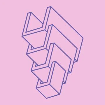 Optical illusion logo. Impossible shapes. Sacred geometry figures. Abstract Stock Illustration