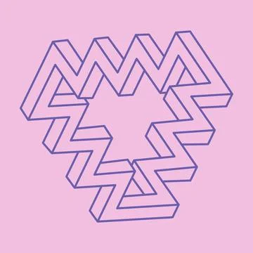 Optical illusion logo. Impossible shapes. Sacred geometry figures. Abstract Stock Illustration