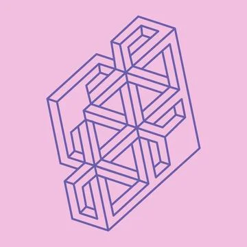 Optical illusion logo. Impossible shapes vector. Optical art object. Geometric Stock Illustration