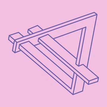 Optical illusion logo. Impossible shapes vector. Optical art object. Geometric Stock Illustration