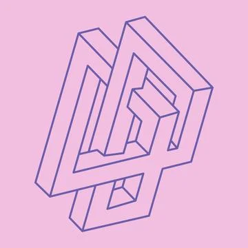 Optical illusion logo. Impossible shapes. Sacred geometry figures. Abstract Stock Illustration