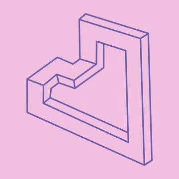 Optical illusion logo. Impossible shapes vector. Optical art objects. Geometric Stock Illustration