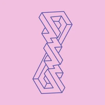 Optical illusion logo. Impossible shapes. Sacred geometry figures. Abstract Stock Illustration