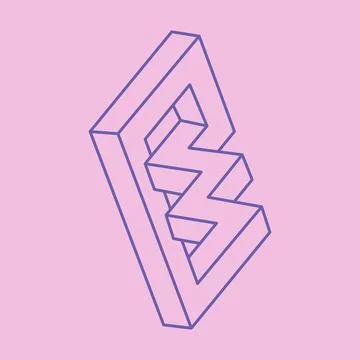 Optical illusion logo. Impossible shapes vector. Optical art objects. Geometric Stockillustratie