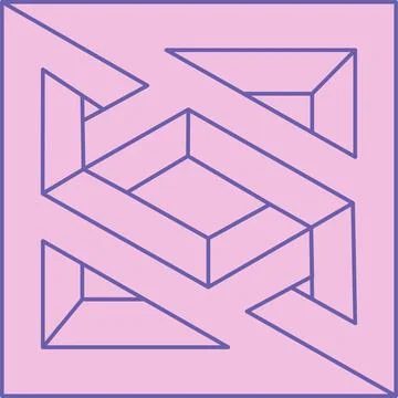 Optical illusion logo. Impossible shapes vector. Optical art objects. Geometric Stockillustratie