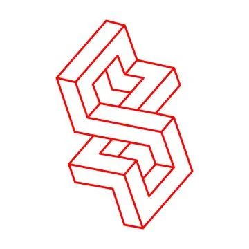 Optical illusion. Logo. Impossible shapes vector. Optical art objects. Geometric 스톡 일러스트