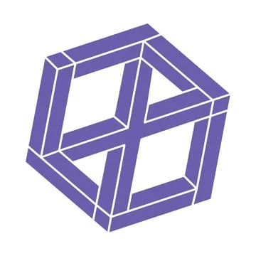 Optical illusion logo. Impossible shapes vector. Optical art objects. Geometric Stockillustratie