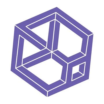 Optical illusion logo. Impossible shapes vector. Optical art objects. Geometric イラスト素材