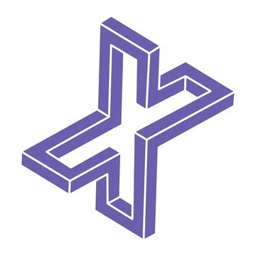 Optical illusion logo. Impossible shapes vector. Optical art objects. Geometric Stockillustratie
