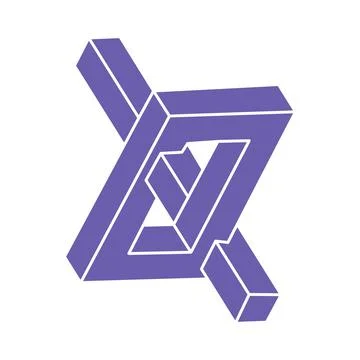 Optical illusion logo. Impossible shapes. Sacred geometry figures. Abstract Stock Illustration