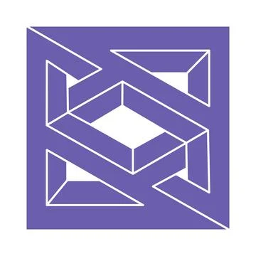 Optical illusion logo. Impossible shapes vector. Optical art objects. Geometric イラスト素材