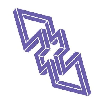 Optical illusion logo. Impossible shapes vector. Optical art objects. Geometric Stockillustratie