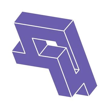 Optical illusion logo. Impossible shapes vector. Optical art objects. Geometric 库存插图