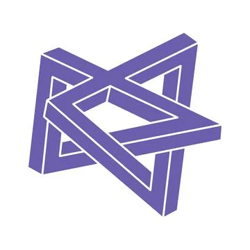 Optical illusion logo. Impossible shapes. Sacred geometry figures. Abstract Stock Illustration