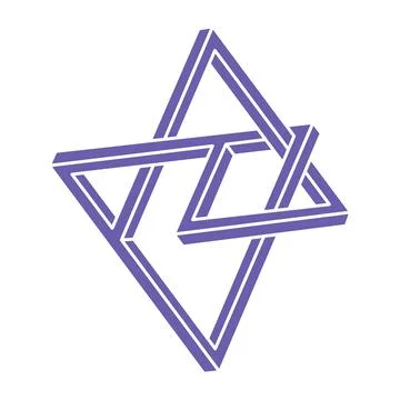 Optical illusion logo. Impossible shapes. Sacred geometry figures. Abstract Stock Illustration