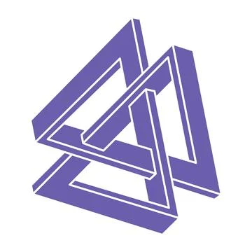 Optical illusion logo. Impossible shapes. Sacred geometry figures. Abstract Stock Illustration