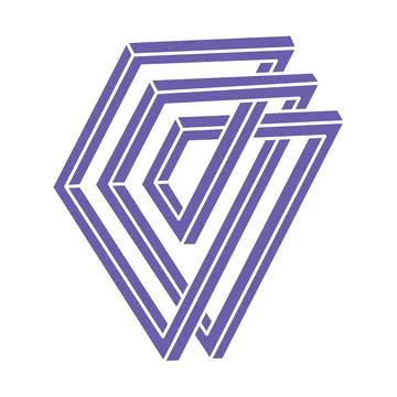 Optical illusion logo. Impossible shapes vector. Optical art objects. Geometric Stockillustratie
