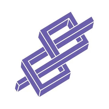 Optical illusion logo. Impossible shapes vector. Optical art objects. Geometric Stockillustratie