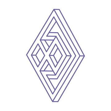 Optical illusion logo. Impossible shapes vector. Optical art objects. Geometric Stock Illustration