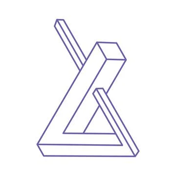 Optical illusion logo. Impossible shapes. Sacred geometry figures. Abstract Stock Illustration