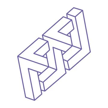 Optical illusion logo. Impossible shapes vector. Optical art objects. Geometric Illustrazione stock