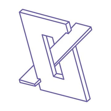 Optical illusion logo. Impossible shapes. Sacred geometry figures. Abstract Stock Illustration