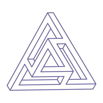 Optical illusion logo. Impossible shapes. Sacred geometry figures. Abstract Illustrazione stock