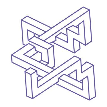 Optical illusion logo. Impossible shapes vector. Optical art objects. Geometric Stockillustratie