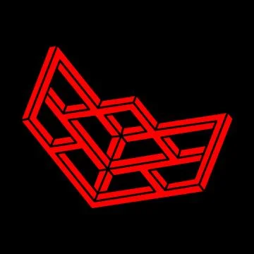 Optical illusion. Logo. Impossible shapes vector. Optical art object. Geometric Stock Illustration