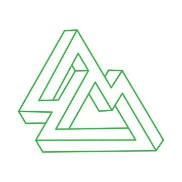 Optical illusion. Logo. Impossible shapes vector. Optical art objects. Geometric Stock Illustration