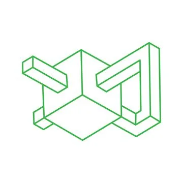 Optical illusion logo. Impossible shapes vector. Optical art objects. Geometric Stockillustratie