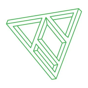 Optical illusion logo. Impossible shapes vector. Optical art objects. Geometric イラスト素材