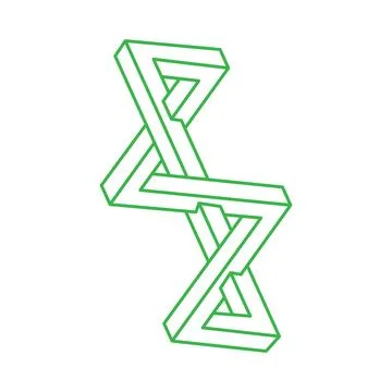 Optical illusion logo. Impossible shapes vector. Optical art objects. Geometric Stockillustratie