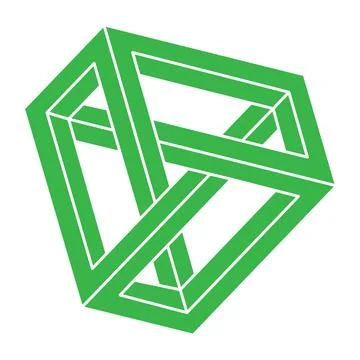 Optical illusion logo. Impossible shapes vector. Optical art objects. Geometric イラスト素材
