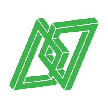 Optical illusion logo. Impossible shapes. Sacred geometry figures. Abstract Stock Illustration