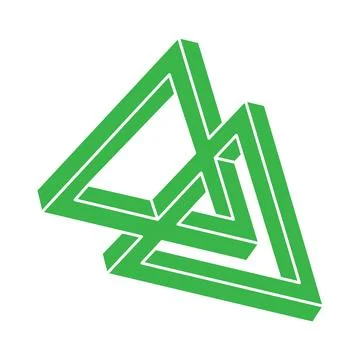 Optical illusion logo. Impossible shapes. Sacred geometry figures. Abstract Stock Illustration