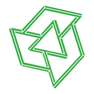 Optical illusion logo. Impossible shapes. Sacred geometry figures. Abstract Stock Illustration