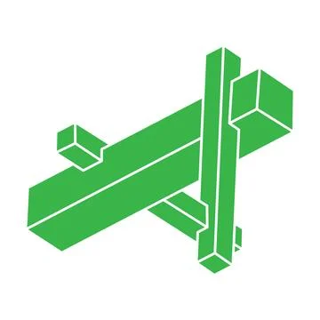 Optical illusion logo. Impossible shapes vector. Optical art objects. Geometric Illustrazione stock