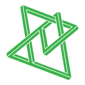 Optical illusion logo. Impossible shapes. Sacred geometry figures. Abstract Illustrazione stock