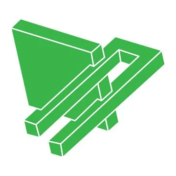 Optical illusion logo. Impossible shapes. Optical art objects. Escher paradox 스톡 일러스트