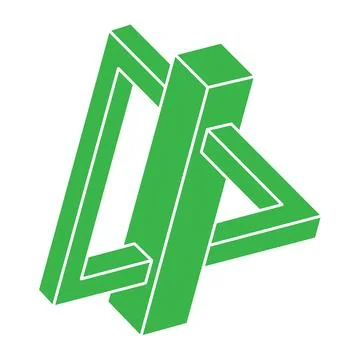 Optical illusion logo. Impossible shapes vector. Optical art objects. Geometric Stockillustratie