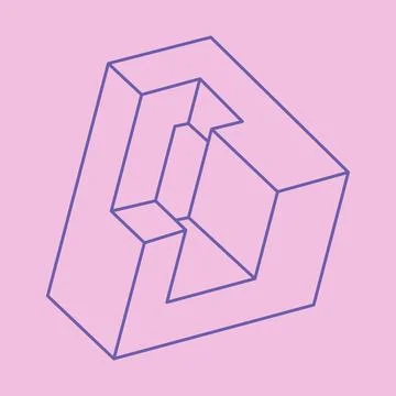 Optical illusion logo. Optical art object. Impossible shape vector. Geometric Stock Illustration