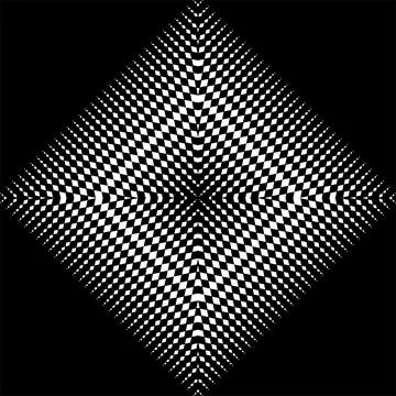 Optical Illusion made from Rectangles Composition on Black background Vector Stock Illustration