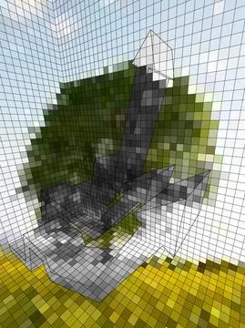 Optical illusion – matrix or landscape photography? Stock Illustration