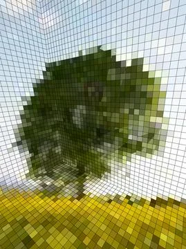 Optical illusion – matrix or landscape photography? Illustrazione stock